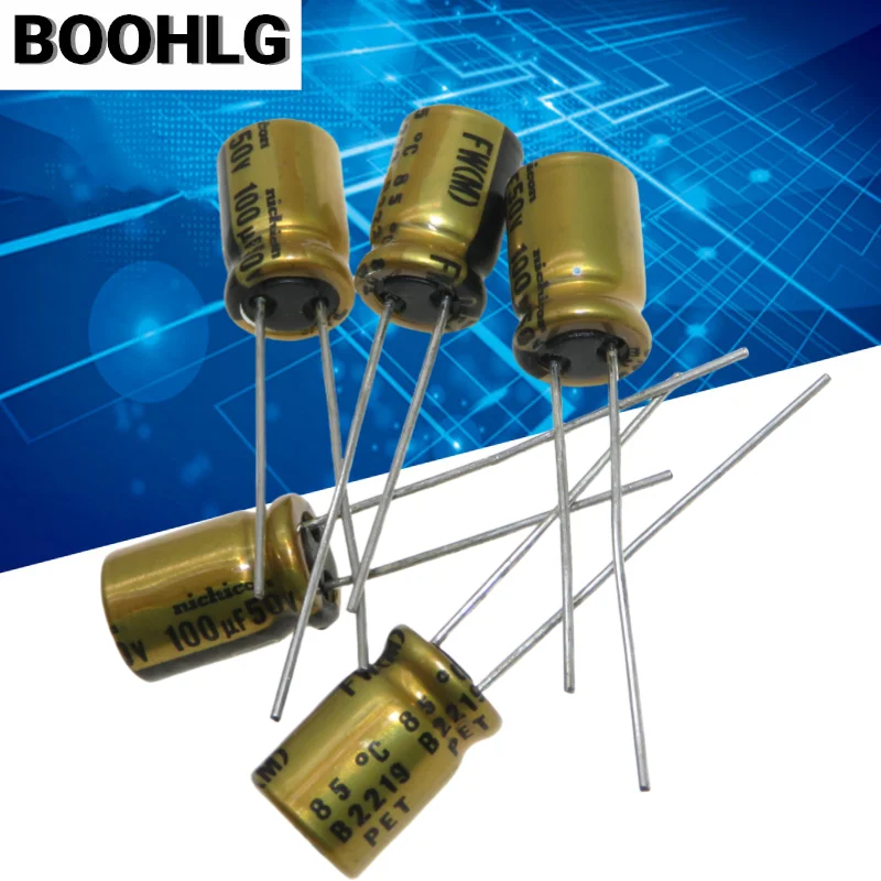 20PCS Original 100UF 50V Japanese Nichicon fever audio capacitor 50V 100UF 8X12 FW gold shell