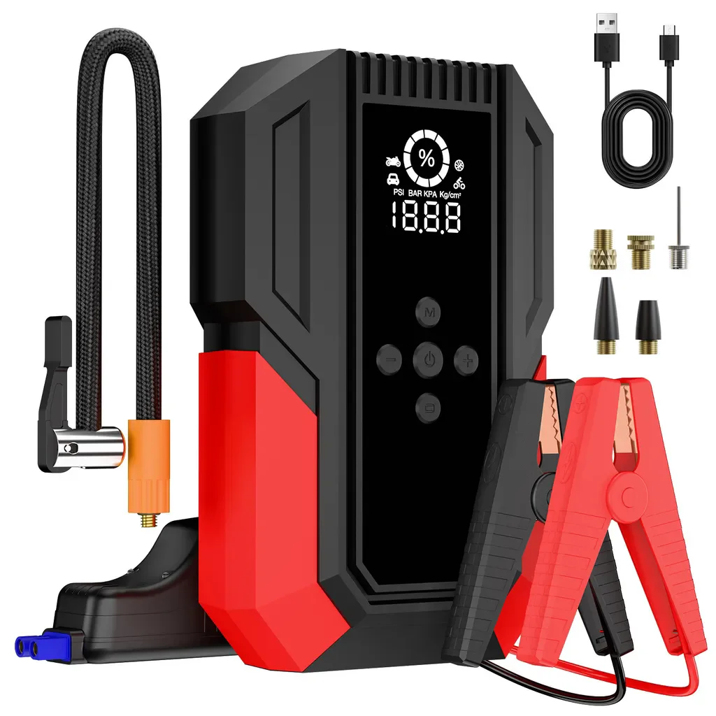 30000mAh Emergency Start Power Supply Car Starter Power,Portable air pump Car Battery Booster Starting Petrol6.0L Diesel 2.0