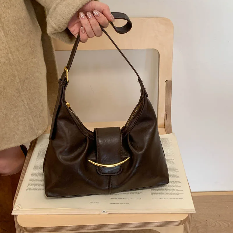 حقيبة كتف ذات سعة كبيرة لعام 2025 للنساء، حقيبة كروس من الجلد الطبيعي متعددة الاتجاهات، محفظة عمل أنيقة كلاسيكية للمكتب #1