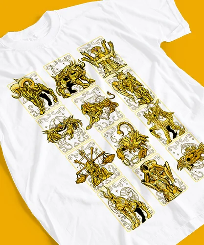 Imagen 2 del producto Camiseta Para Anime Caballeros del Zodiaco Doce Armaduras Doradas