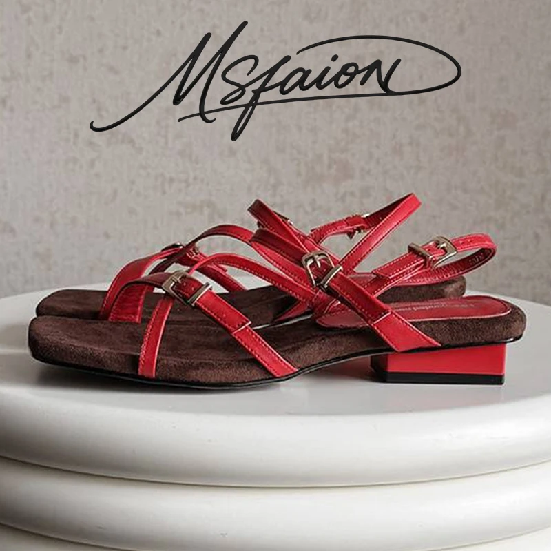 

Новые летние женские сандалии 2026 года из натуральной кожи с открытым носком, на ремешке вокруг щиколотки, комфортные, нескользящие, на мягкой подошве, для прогулок