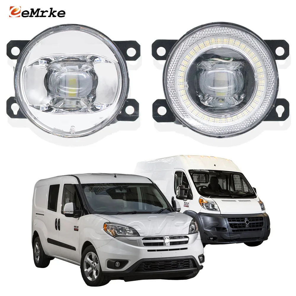 Led Fog Light Lamp Assembly Lens 15W for Ram ProMaster VF 1500 2500 3500 City Angel Eyes DRL Car Daytime Running Lights Halo