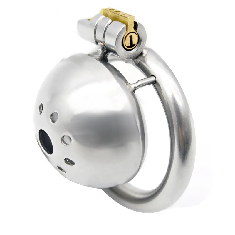Stainless Steel Male Chastity Device Small Cage Men's Locking Belt Restraint