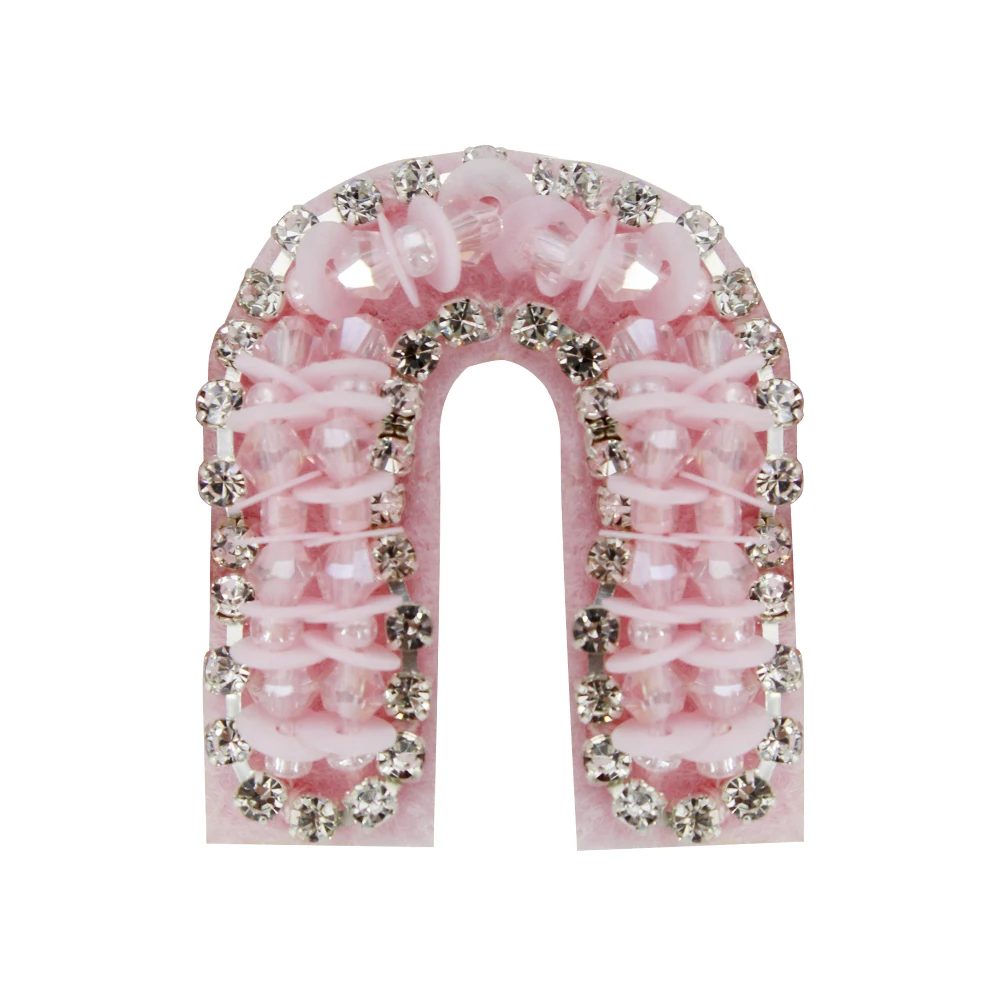 1set Rhinestones Beaded Sequin Sew on Patches for Clothing Decor Alphabet n I Applique English Letter Patch DIY Craft Supplies