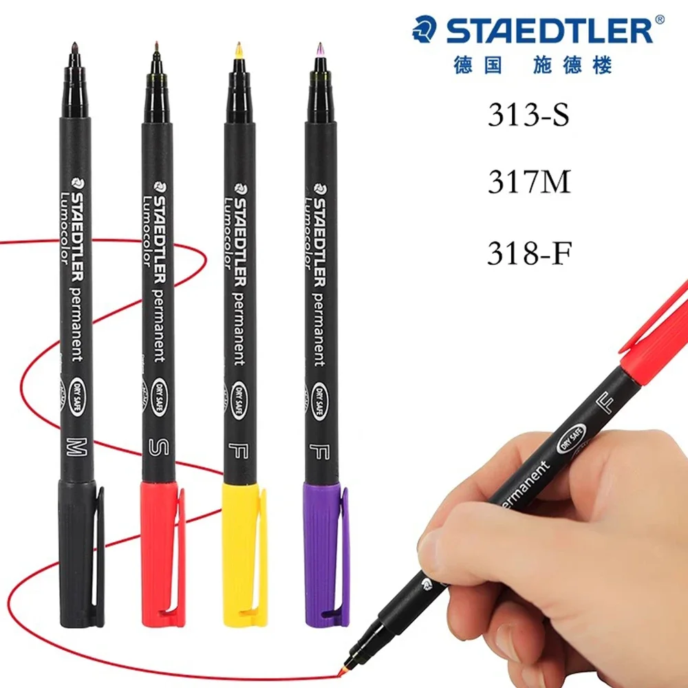 Caneta de marcação alemã staedtler, óleo à prova d'água para uso industrial 313 317 318 0.4/0.6/1.0mm, material de escritório para marcação de escrita, 1 peça