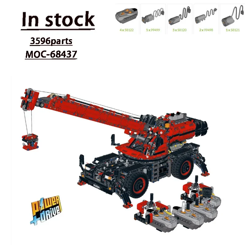 

MOC-68437RC Rough Terrain Crane Assembly Stitching Building Block Model3596Building Block Parts Kids Birthday Building Block Toy