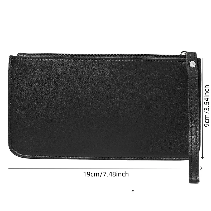 Portafoglio da donna porta carte di credito in pelle PU portamonete con cerniera in tinta unita pochette femminile di moda