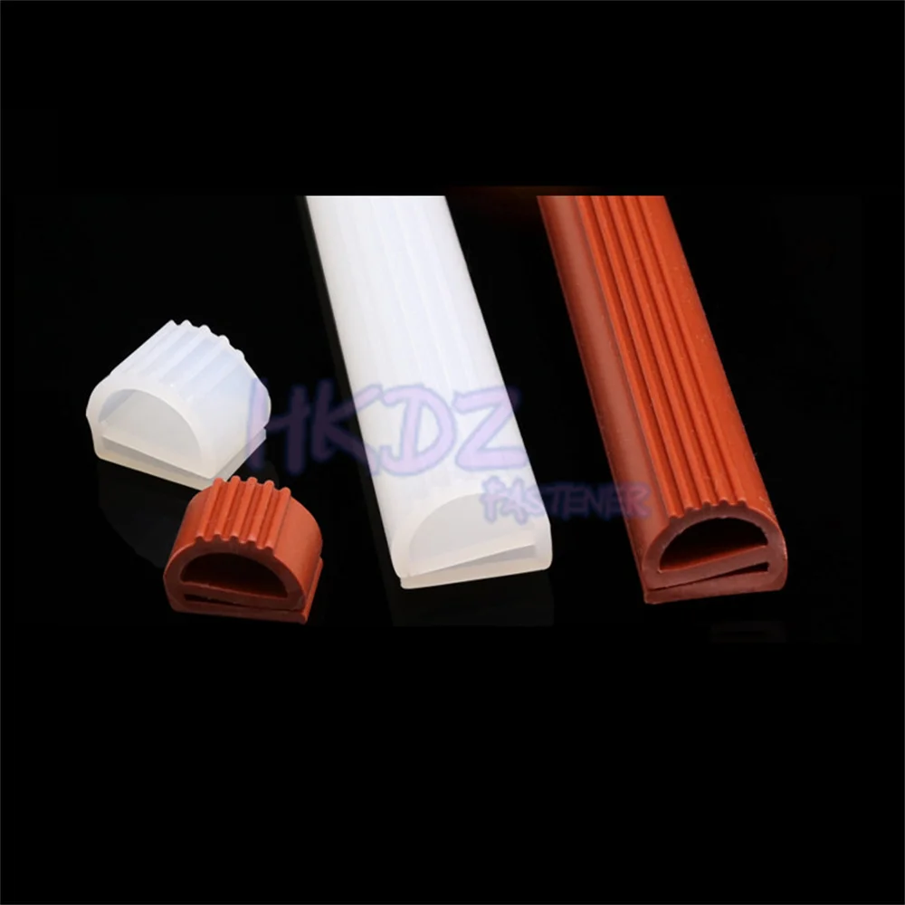 1M Rubber Sealing Strip E Strip Window Door Oven Cooker High Temperature Strips Sealing Strip White Red Silicone E shaped Strip