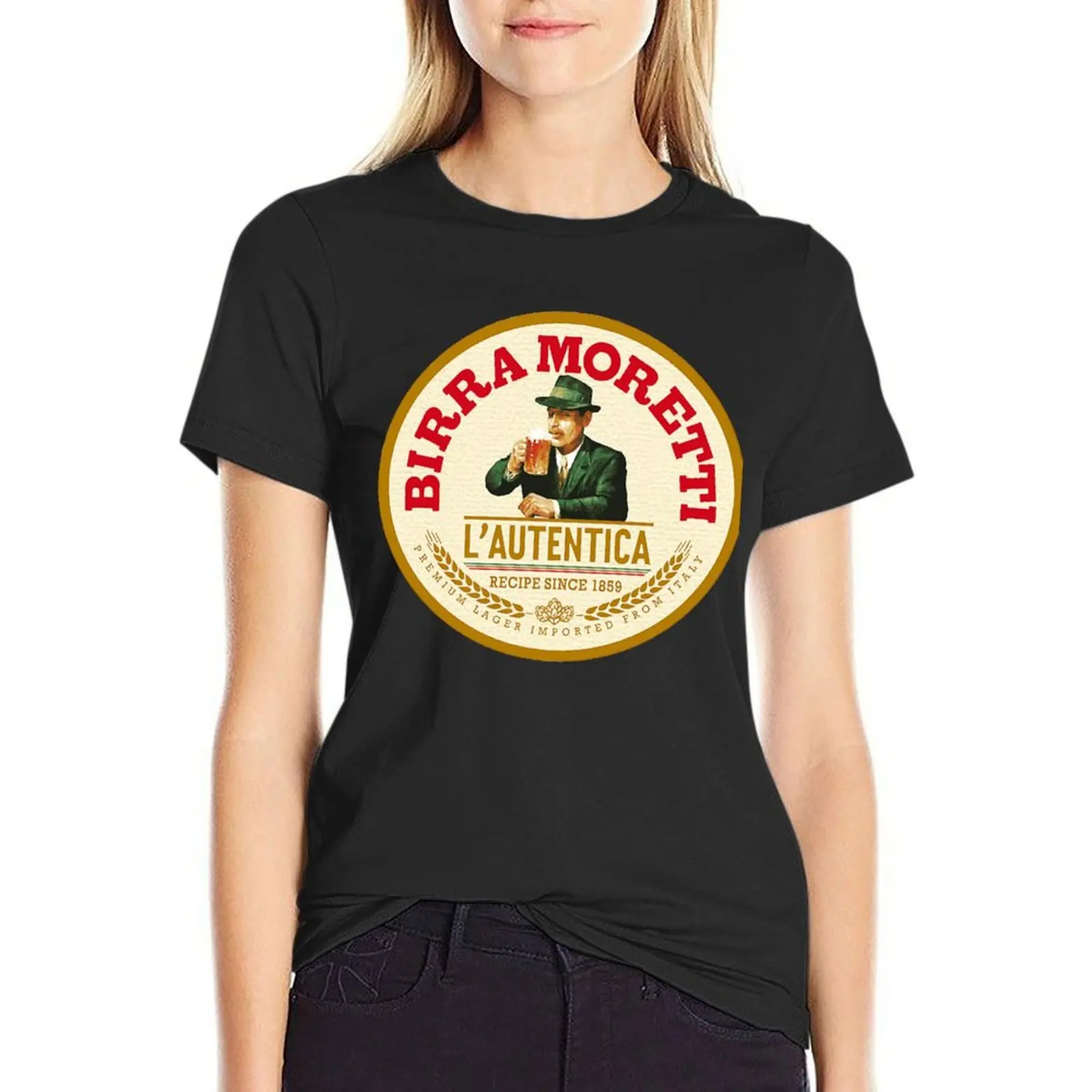 

Buys Iconics Vintages Men Birras Morettis Logo T-Shirt graphics summer top tight shirts for Women