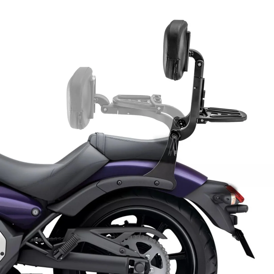 For Kawasaki Vulcan 650 Multifunctional Foldable Driver & Passenger Dual-purpose Rear Backrest Modification Parts