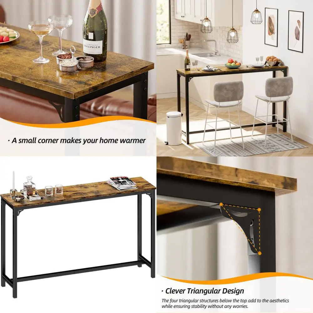 

Vintage 63 High Top Bar Table with Sturdy Legs and Easy Clean Surface for Indoor Dining