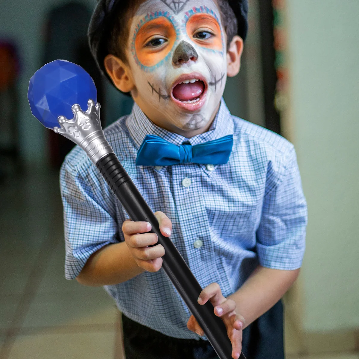 

2 шт., скипетры для Хэллоуина, пластиковые скипетры для короля, королевы, ручная палочка, волшебный реквизит для косплея, круглая голова, забавное сценическое представление