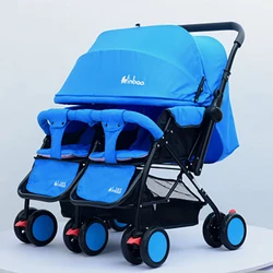 Twins Baby Stroller Folding Double Baby Stroller for Twins Travel Umbrella Car Baby Carriage Can Lie Down Pram Wheelchair 0~36 M