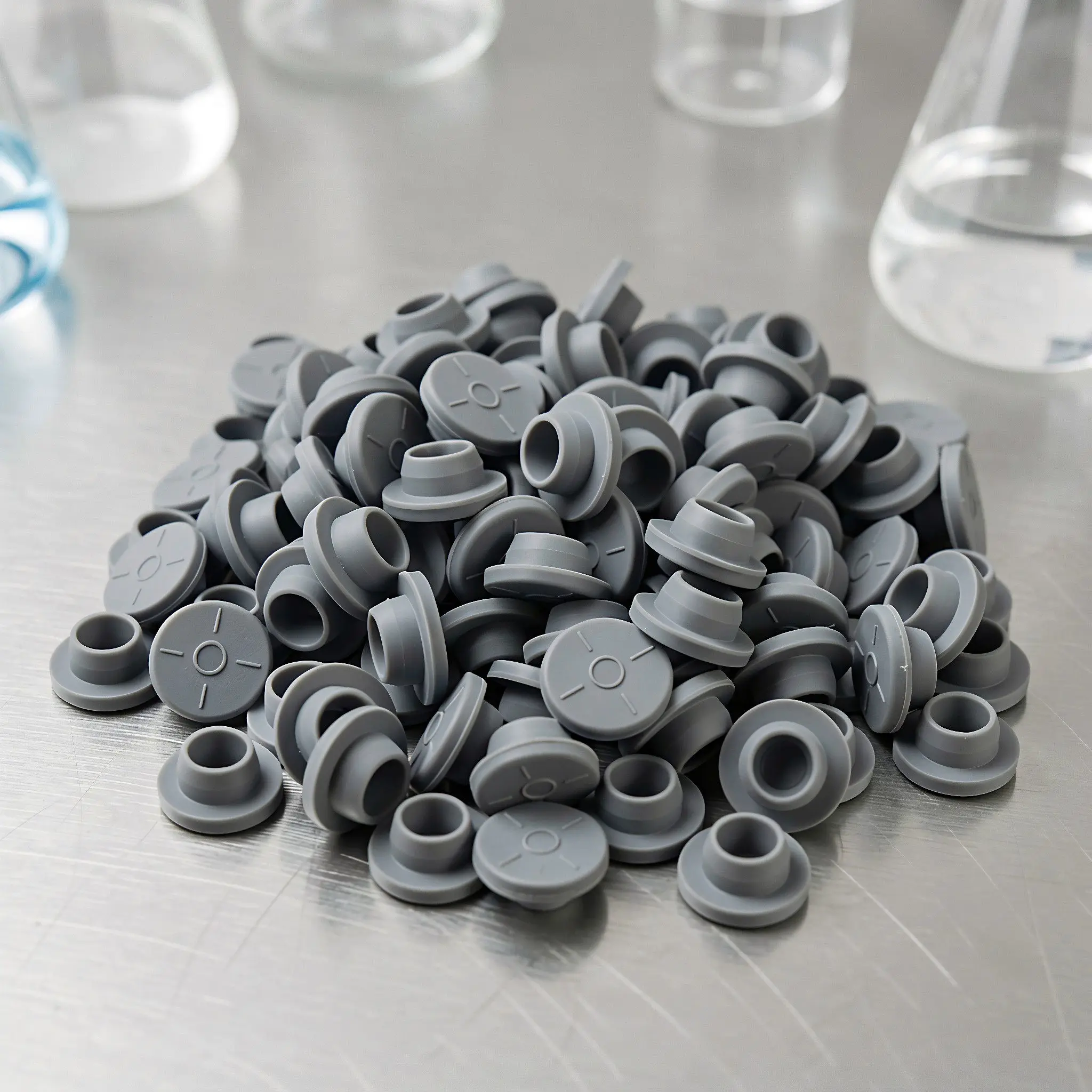 200Pcs Butyl Rubber Stoppers 20Mm Airtight Pharmaceutical Vial Closures Reusable Autoclavable Lab Bottle Rubber Plugs Grey