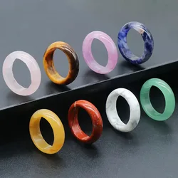 4pcs/Lot Hot Random Natural Stone Crystal Amethysts Quartz Running Ring Finger Rings Agate Jewelry Accessories Inner Ring Girls