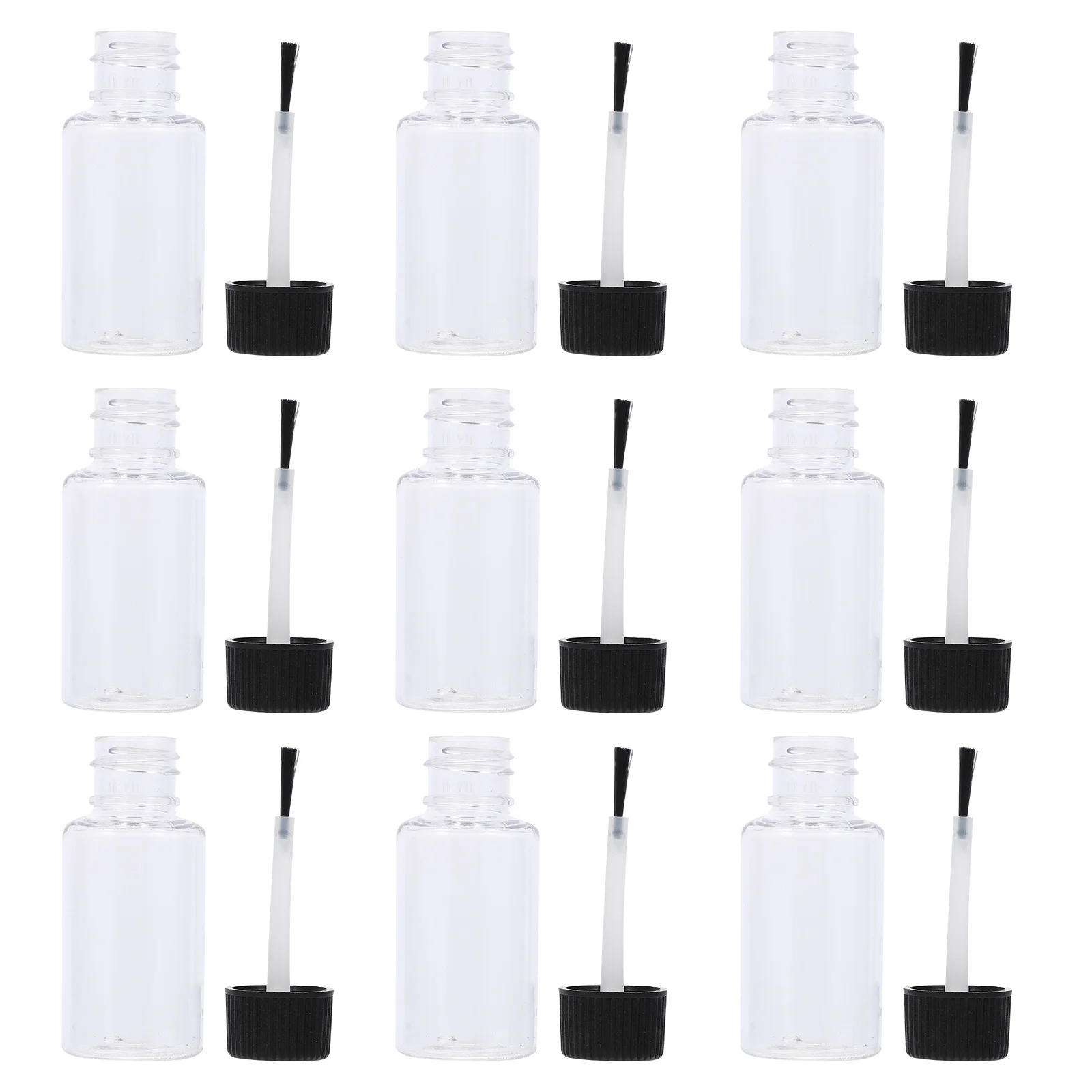 

20 шт., пустые бутылки для лака для ногтей, прозрачные портативные многоразовые принадлежности для дизайна ногтей, сделай сам, цветной контейнер для хранения, кисть, пустые бутылки