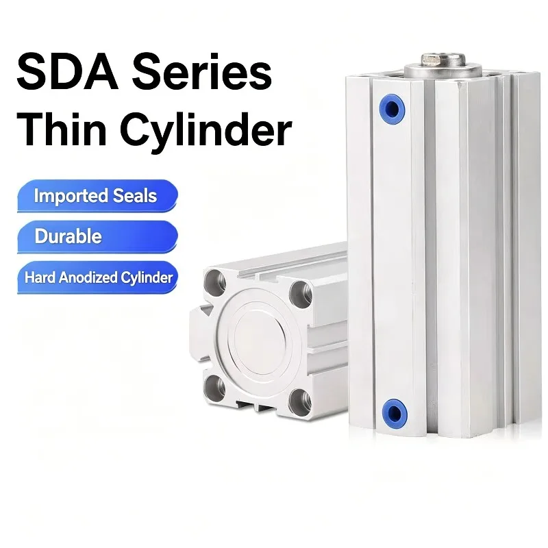 SDA12 SDA16 SDA20 SDA25 SDA32 male thread SDA -SB with magnet pneumatic cylinder compact double acting thin cylinder
