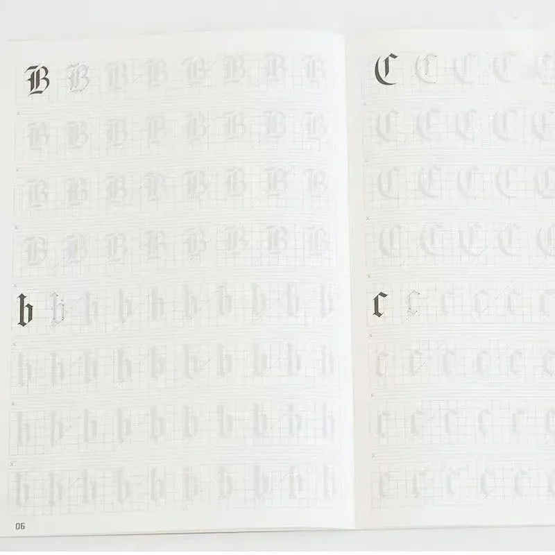 English Calligraphy and Gothic Calligraphy Copying Workbook Beautiful English font Learn English copybook