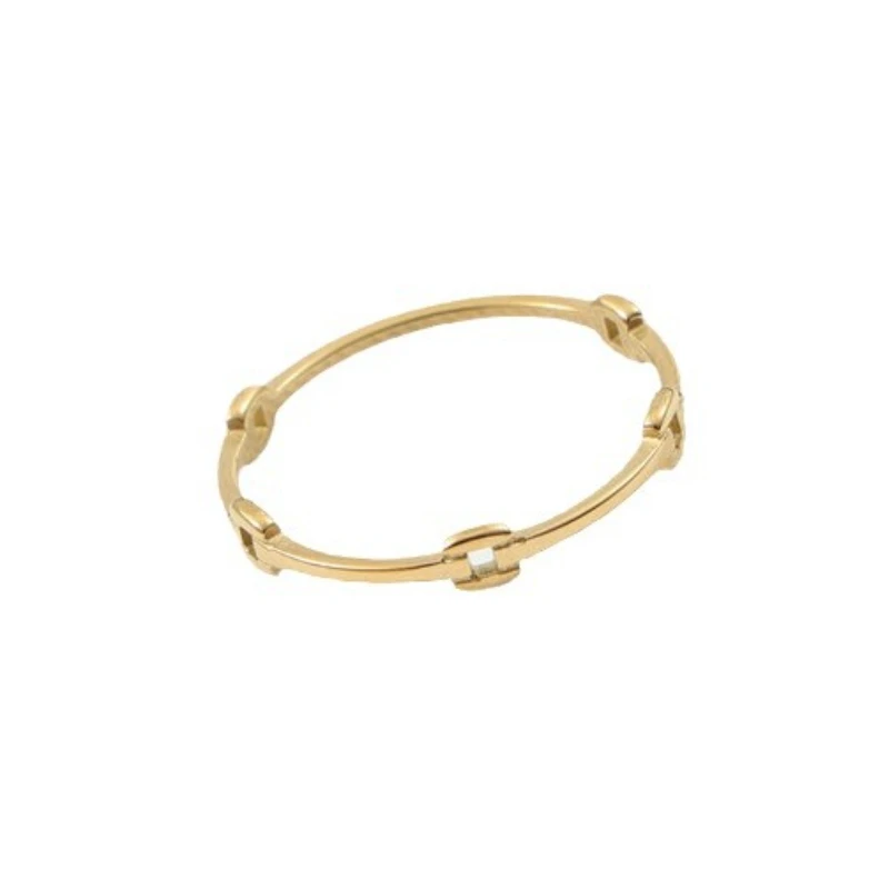 خاتم رفيع من مادة PVD مقاوم للماء ولا يبهت للنساء من الفولاذ المقاوم للصدأ مجوهرات خاتم مجوف