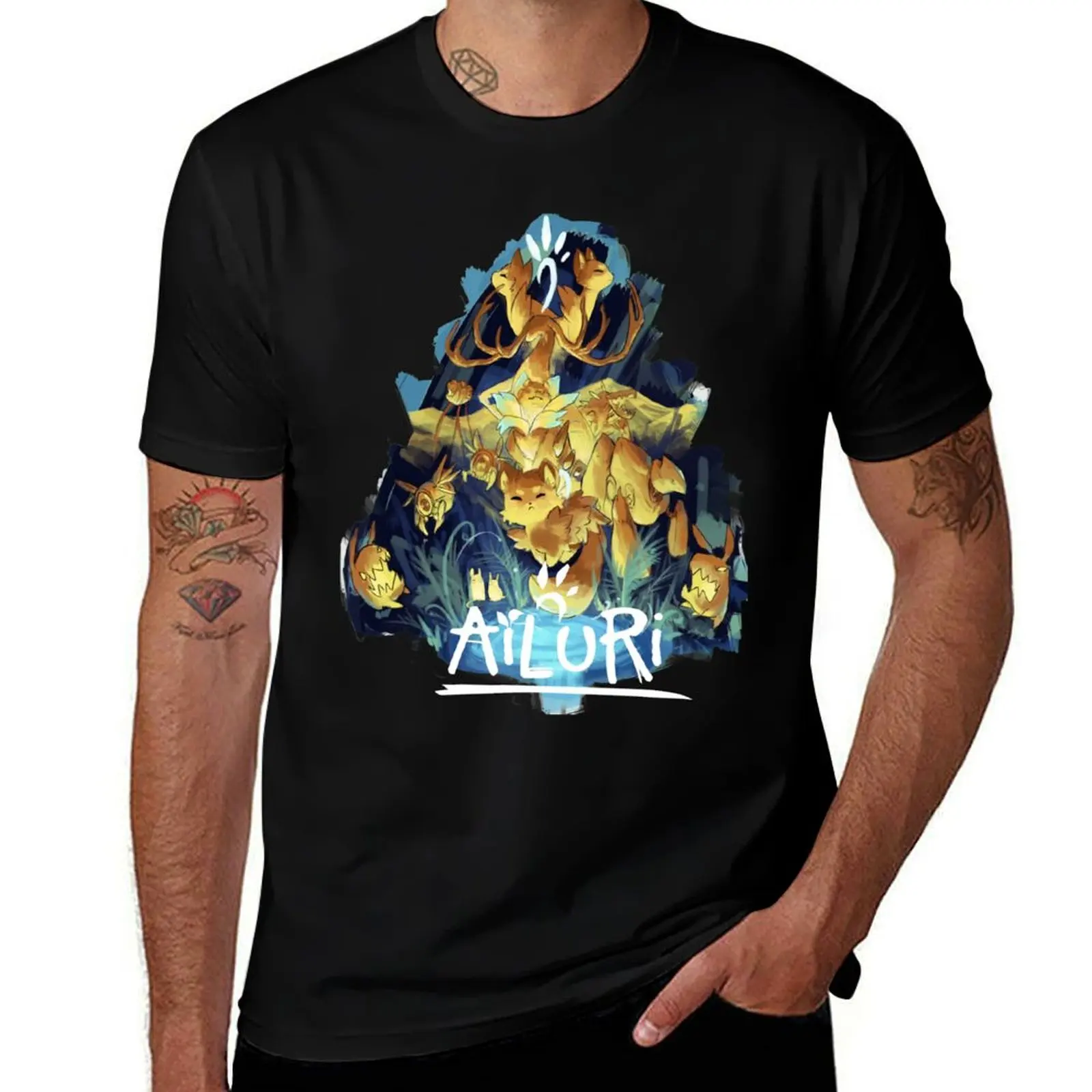 

Golden Ailuri T-Shirt anime tshirt men t shirt cotton 100% man t shirts high quality luxury brand T-shirt