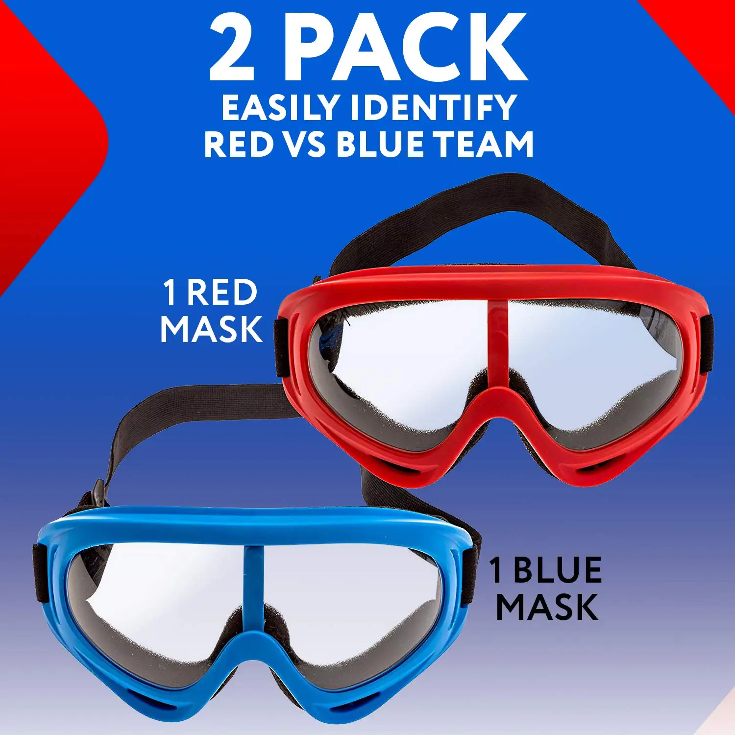 1/2 Pack Foam Gun en Blaster Gezichtsmasker Goggles Oogschild voor Nerf Guns Foam Blaster Guns Rood Blauw Veiligheidsbril