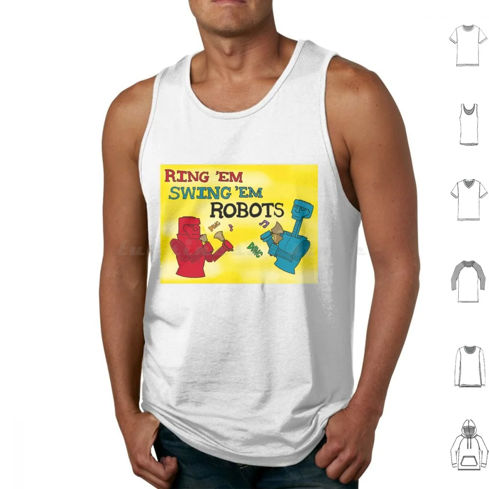 Ring ‘em Swing ‘em Robots Tank Tops Vest Sleeveless Handbells Bell Choir Ringing Bells Color Robots Board Games