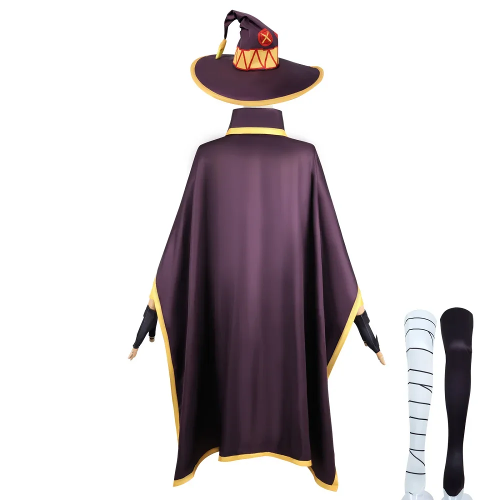 Megumin disfraz de Cosplay de Anime para mujer, vestido de hechicera, trajes Megumin Cos, peluca, Disfraces de Halloween Cos