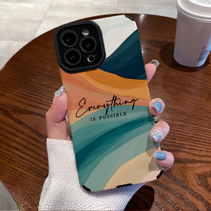For Samsung S25 Colorful Stripe Everything Possible TPU Protective Design Compatible For Galaxy S25/S24/S23 and A Series Models