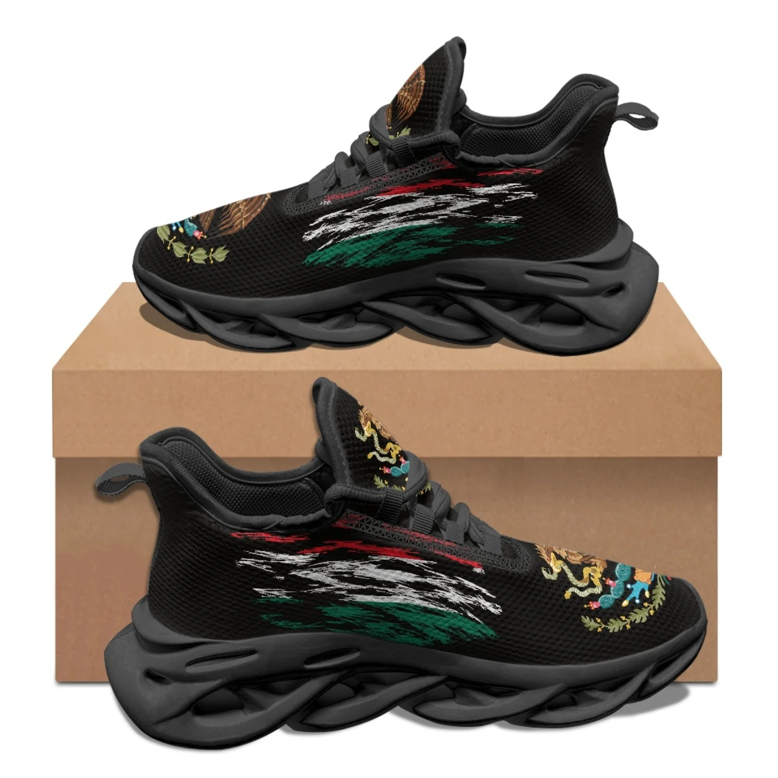 PENSTROLL Mexican Eagle Print Comfortable Men's Running Shoes Fashion Sneakers for Walking Non Slip Athletic Shoes