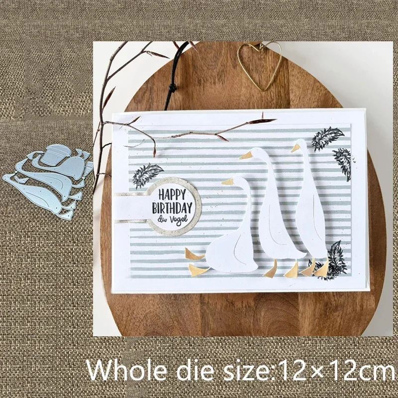 

Новая металлическая вырубная форма для трафаретов, декоративная вырубка в виде гуся для скрапбукинга, для альбомов, бумажных открыток, тиснения