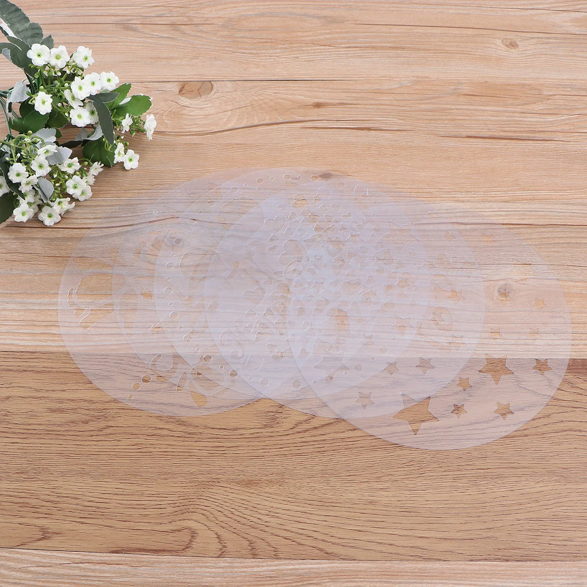 

5Pcs Cake Stencil Molds Hollow Out Patterns DIY Decorating Tool Fondant Chocolate Candy Ice Cube Jelly Mousse Dessert