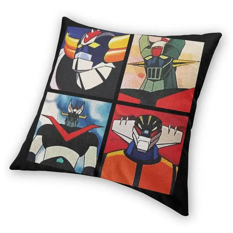 Nordic Style Grunge Mazinger Z Sofa Cushion Cover Japanese Anime Super Robot Manga Pillow Case Square Pillowcase Home Decorative