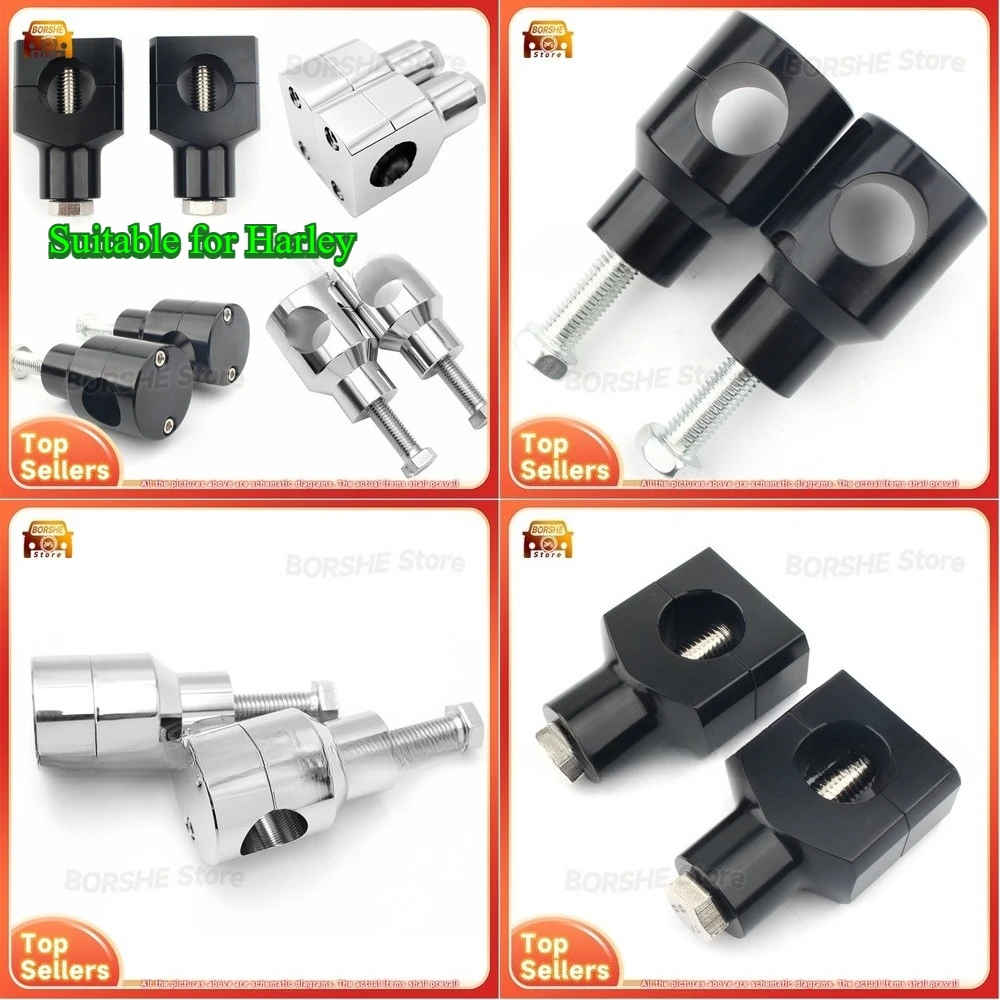 

2026 Motorcycle Handlebar Risers Mounts Kit with Suitable for Harley Cruiser Chopper Universal Stem Clamp Adapter for Handlebar