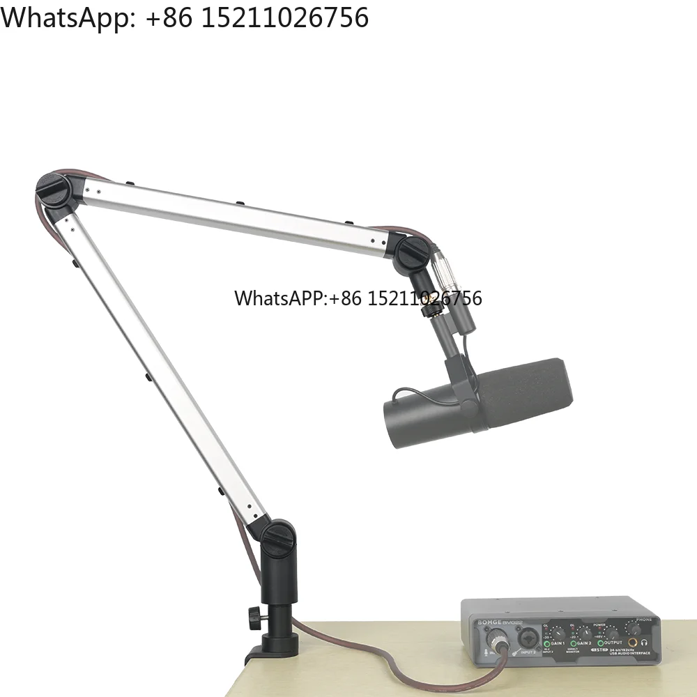 

Studio Heavy-duty Aluminium Metal Microphone Stand Professional Adjustable Desk Mounted Broadcast Microphone Stand Boom Arm