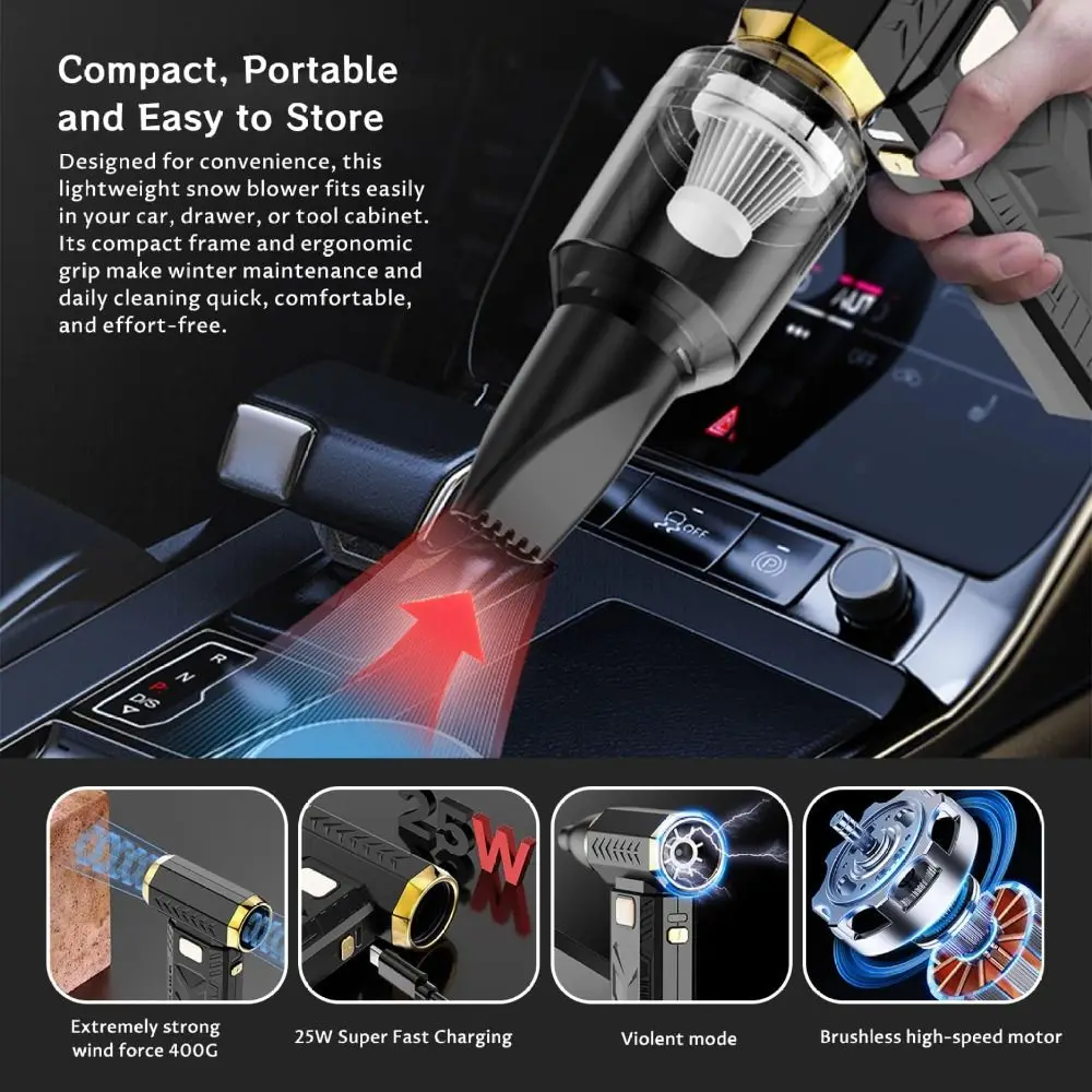 

100000RPM Mini Turbo Jet Fan 6-Gear Adjustable with LED Lighting Powerful Air Blower Digital Display Blowing/Suction