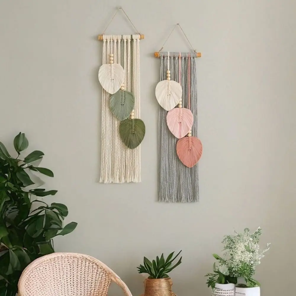 Modern Hand-woven Woven Leaf Tassels Unique Chic Bohemian Decorative Tapestry Nordic Wall Hanging Pendant Decoration Gift