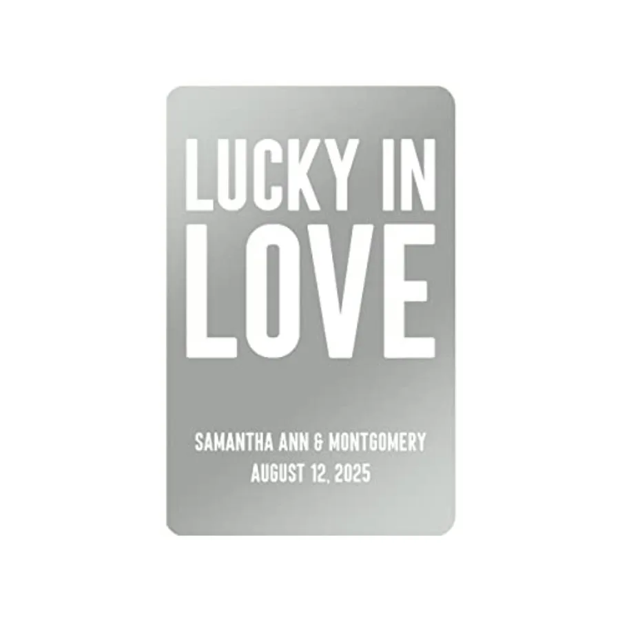 Cartes à jouer imprimées métalliques personnalisables pour les événements romantiques et les cadeaux, parfaites pour les couples, la Saint-Valentin et le spécial