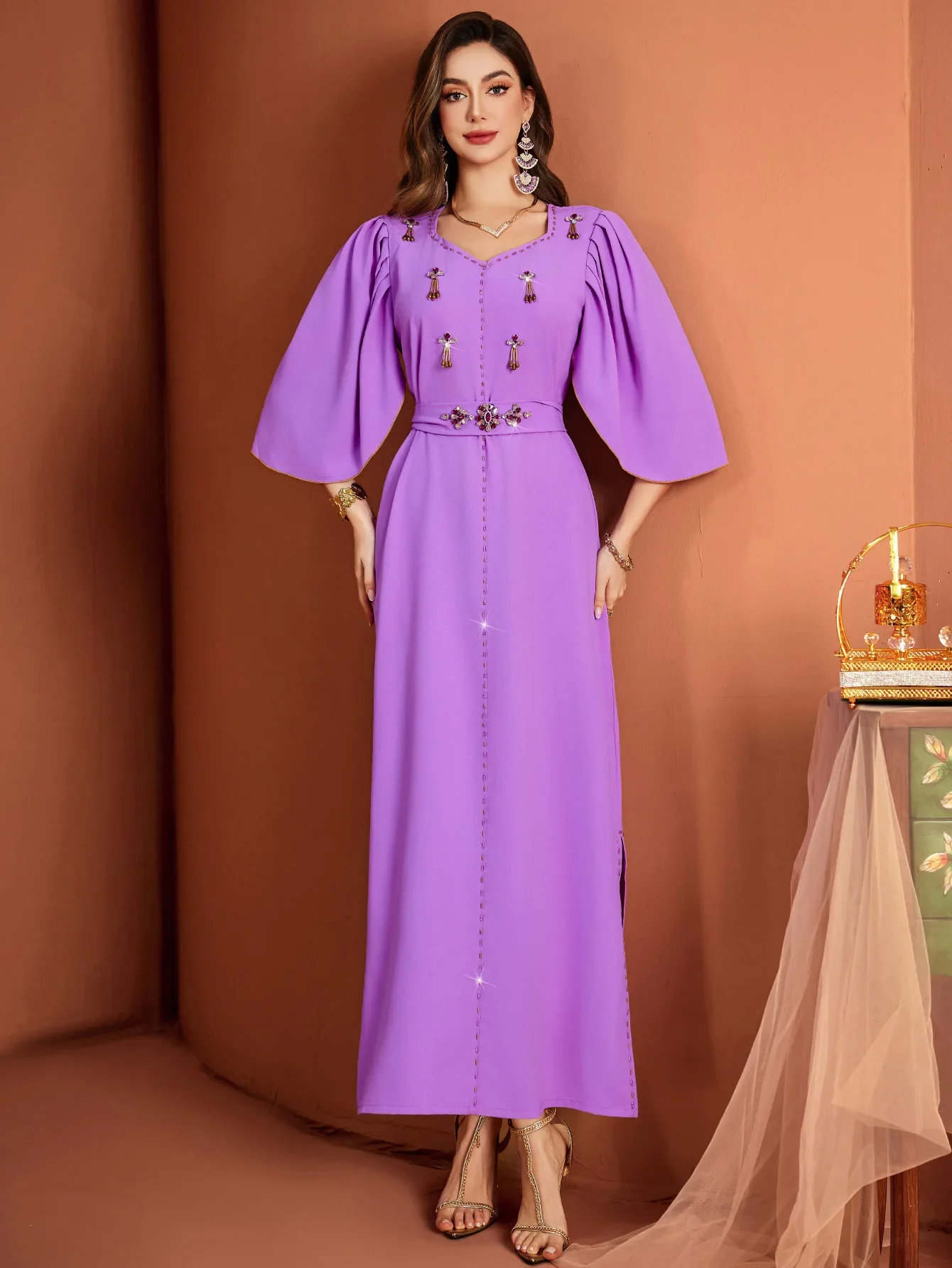 

Eid Muslim Dress Women Abaya Diamond Elegant Long Dresses Vestidos Largos Party Caftan Jalabiya Ramadan Dubai Arab Robe 2026