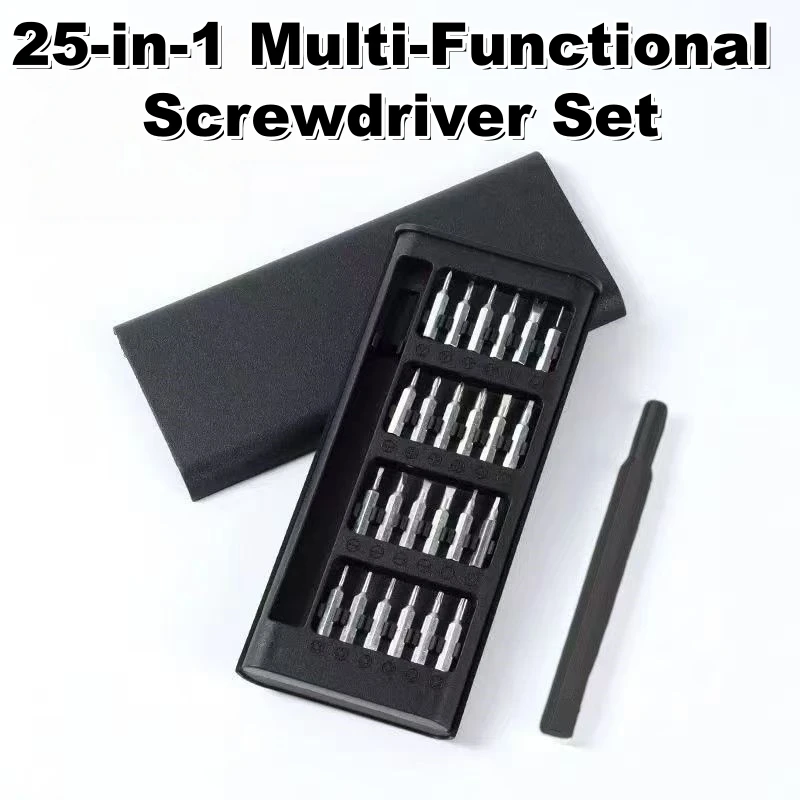 25 in 1 Mini Precision Screwdriver Set Flat Head & Cross Tip Manual Repair Tool Kit for Phone Glasses Laptop Tablet Electronics