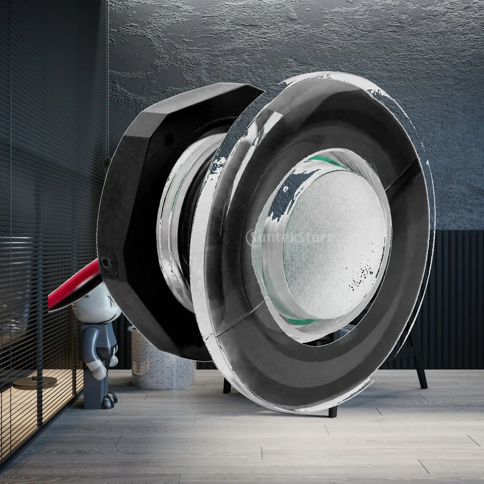 Round Red Light LED Lamp 12V Low Profile Flush Mount PC Lens for Car RV Boat Interior Cabin Lighting Fixture