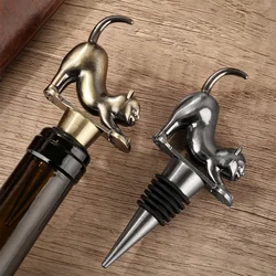 Cute Cat Wine Bottle Stopper Bronze/Grey Black Metal Decorative Wine Gift Home Bar Tools Champagne Red Wine Stoppers