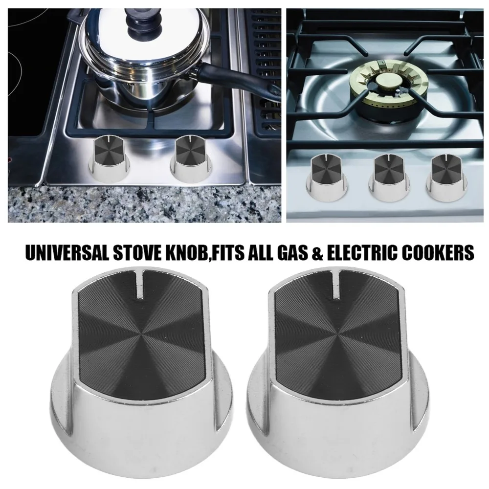 2pcs Durable Easy Instal Stove Knob Zinc Alloy Rotary Type Gas Stove Control Knob Rotary Switch Knob Gas Fireplace