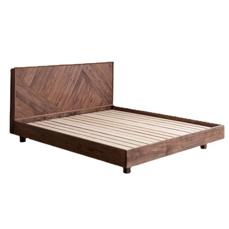 

Suspended solid wood bed Japanese tatami double bed Modern simple bedroom 1.8 meters large bed