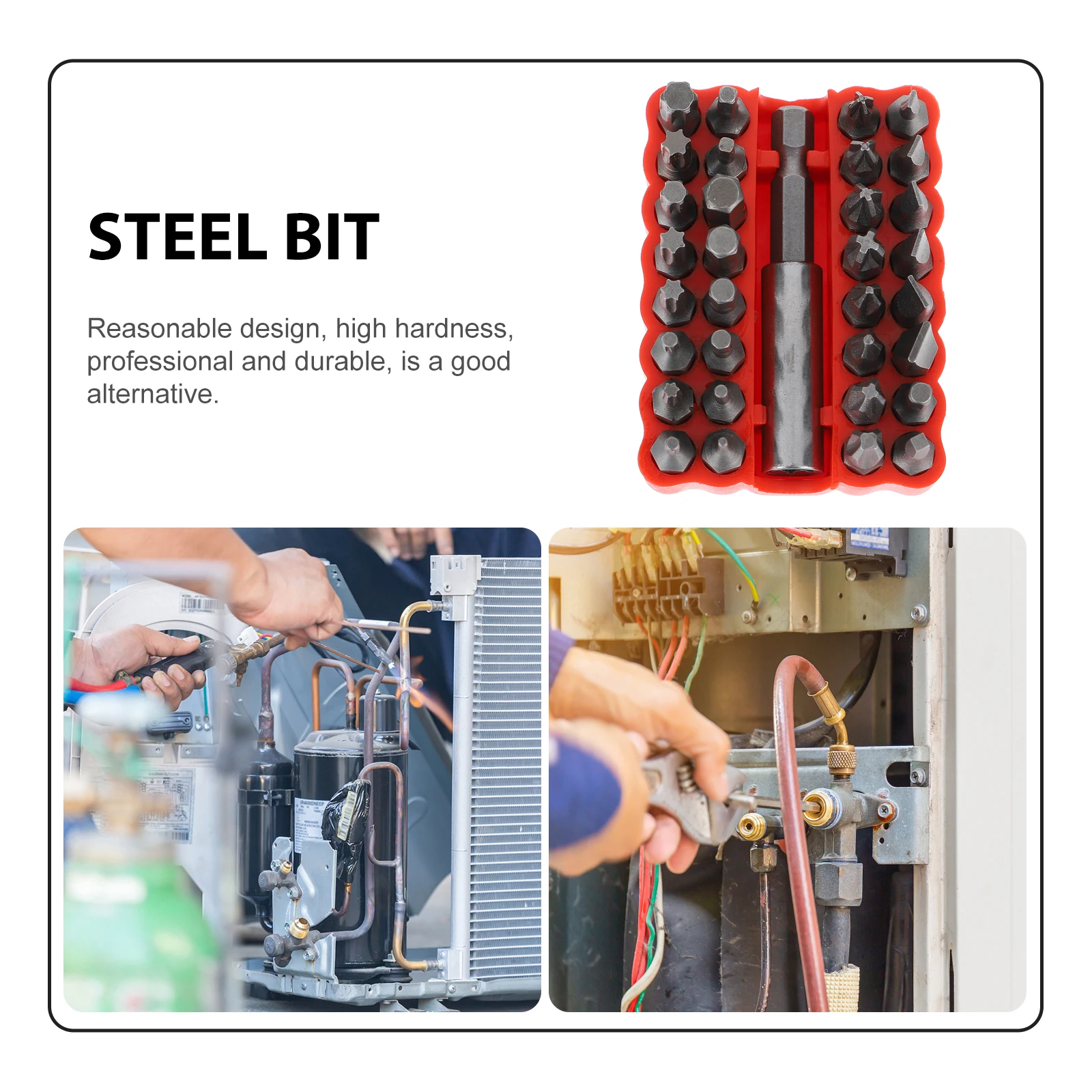 

33Pcs Electric Screwdriver Bit Kit Premium Chrome Vanadium Steel Durable Practical Replacement Heads for Disassembly Maintenance