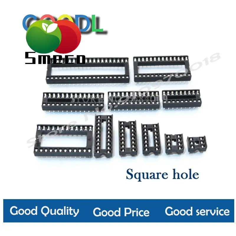 5pcs Round/square Hole IC socket Connector DIP 6 8 14 16 18 20 24 28 40 pin Sockets DIP6 DIP8 DIP14 DIP16 DIP28 DIP40 pins