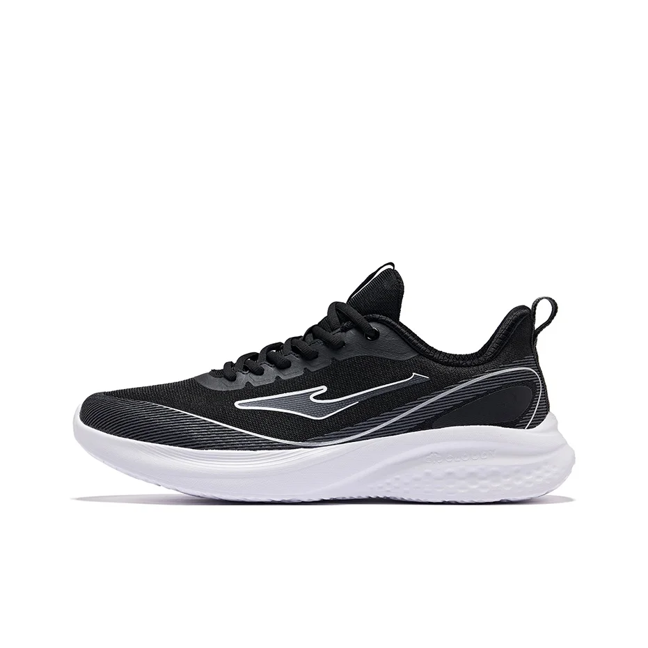 Erke Fabric Cushioning Lightweight Cushioning Lightweight Low top Casual Running Shoes Men's Jet Black Carbon Gray