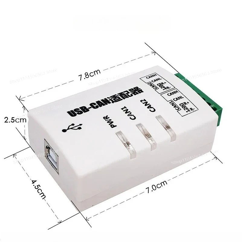 USB to CAN Bus Adapter Analyzer USBCAN-2C/2A with Software for Vehicle Diagnostic and Industrial Automation Control