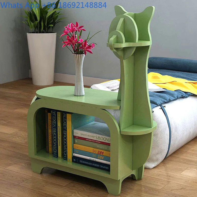 ชั้นวางหนังสือรูปอัลปาก้า ชั้นวางของข้างโซฟา โต๊ะข้างสำนักงาน ตกแต่งร้านค้า ชั้นวางโชว์สินค้า ชั้นวางของลายการ์ตูน ที่จัดระเบียบโต๊ะทำงาน