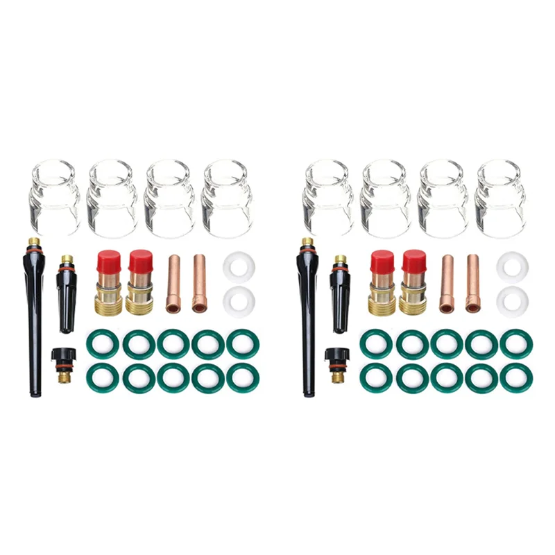 

A01F-46PCS Газовая линза TIG Stubby 17GL332 3/32 дюйма, 12 чашек и газовая линза TIG, насадка из глинозема для сварочной горелки TIG DB SR WP 17/18