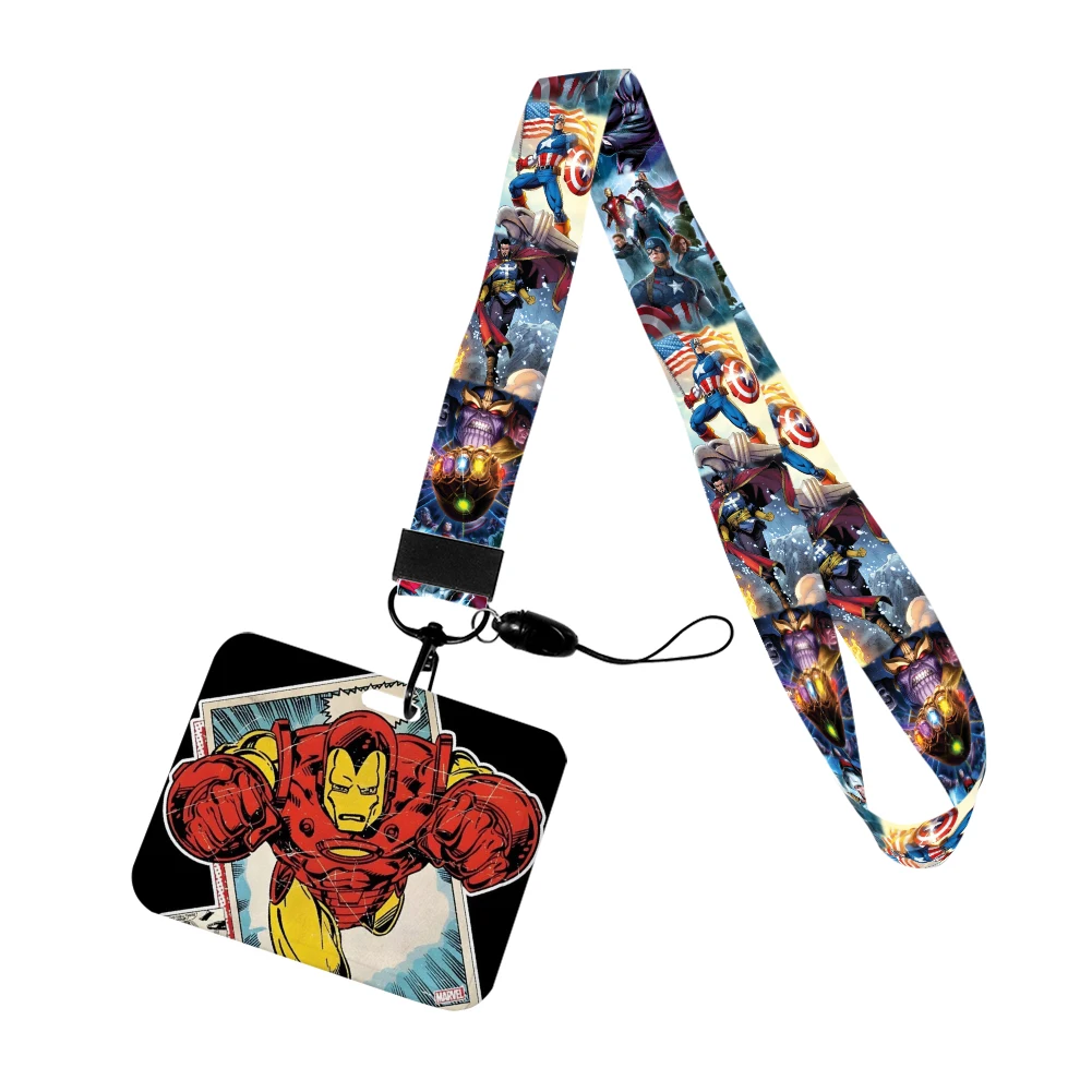 Hot Selling Movie Super Hero Lanyard For Keys Chain ID Credit Card Cover Bus Card Holder Charm Badge Holder Personalized Gift